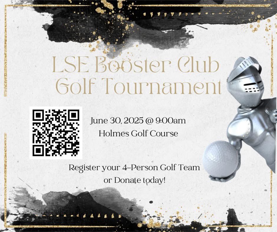 10 more days to register your team! All proceeds benefit the LSE Booster Club, and support our teams throughout the year. 

Great food, great prizes, great people! ⚔️

We hope you can join us for this fun event!

birdease.com/lsegolftournam…

Go Knights!