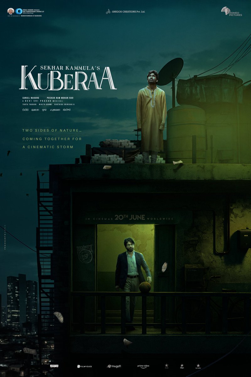 Get ready for the tale of heartwarming emotions &amp; beautiful action with #Kuberaa on big screen 🔥🙌

A <a href="/Prashanth_works/">Prashanth_works</a> Poster! 

#KuberaaOn20thJune  
King <a href="/iamnagarjuna/">Nagarjuna Akkineni</a> <a href="/dhanushkraja/">Dhanush</a> <a href="/sekharkammula/">Sekhar Kammula</a> <a href="/iamRashmika/">Rashmika Mandanna</a> Rock Star <a href="/ThisIsDSP/">DEVI SRI PRASAD</a> <a href="/SVCLLP/">Sree Venkateswara Cinemas LLP</a> <a href="/KuberaaTheMovie/">Kuberaa Movie</a>