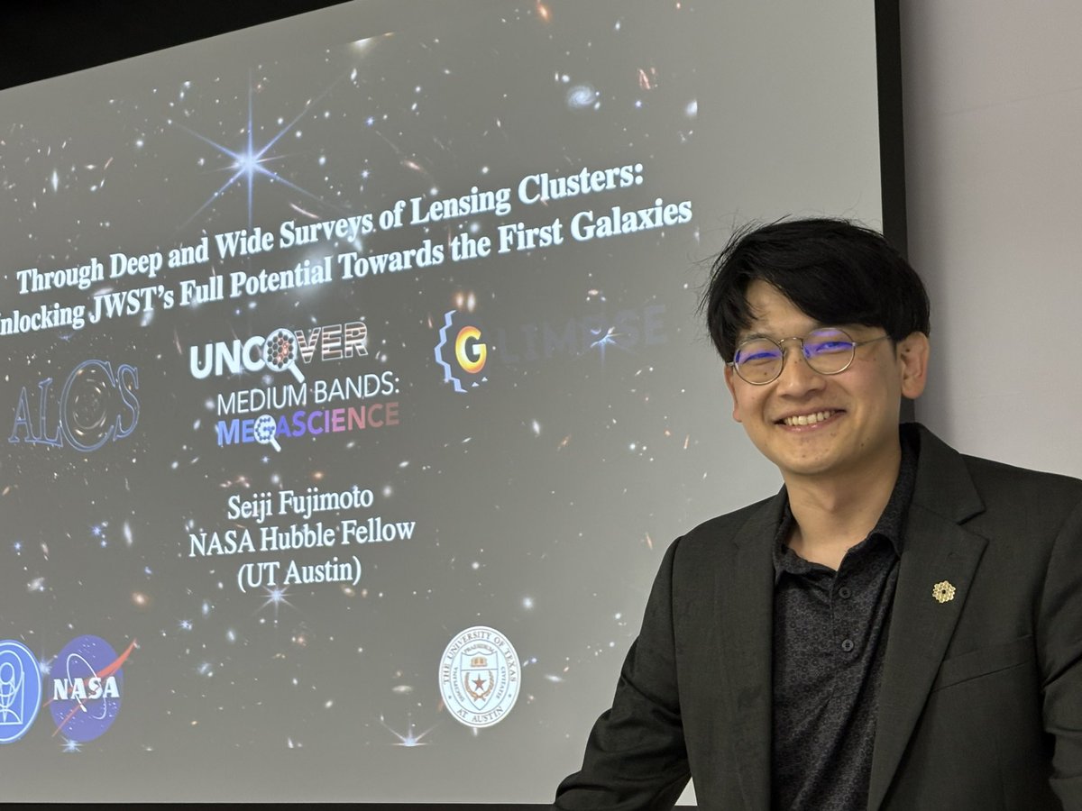 今週休暇中に遊びに来ていたNASA Hubble Fellowの藤本さんに、(なかばムリ言って)セミナートークをしていただきました💫🔭未来の研究の展開を予感させる濃ゆーい内容。夜中まで楽しい議論でした😀