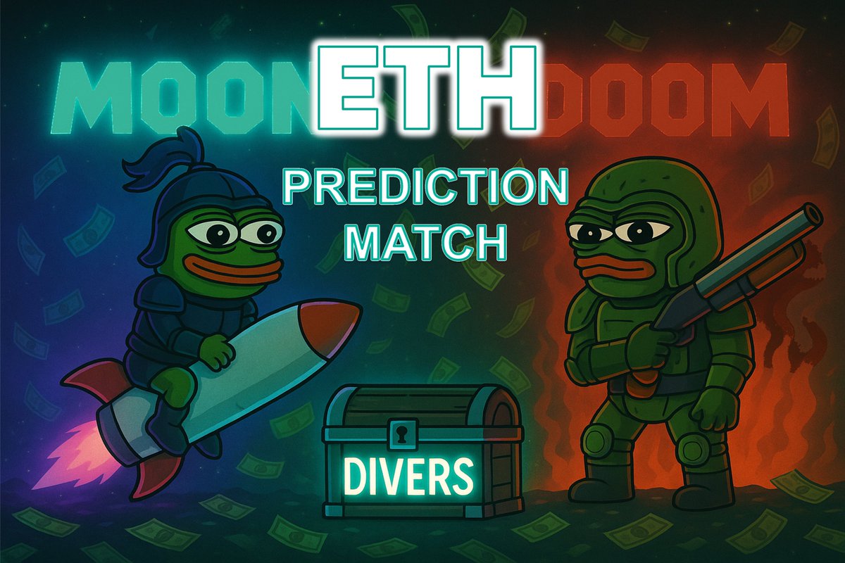 The Great ETH Prediction Match 🚀🚀

GM! 

We are dropping $500 in $DIVERs every week for those taking sides in following price prediction pools: 

ETH above $3500?  
ETH below $2200?   
Get in before they both expires July 11, 2025!

👉How to Get Paid for Trading
$250 diver