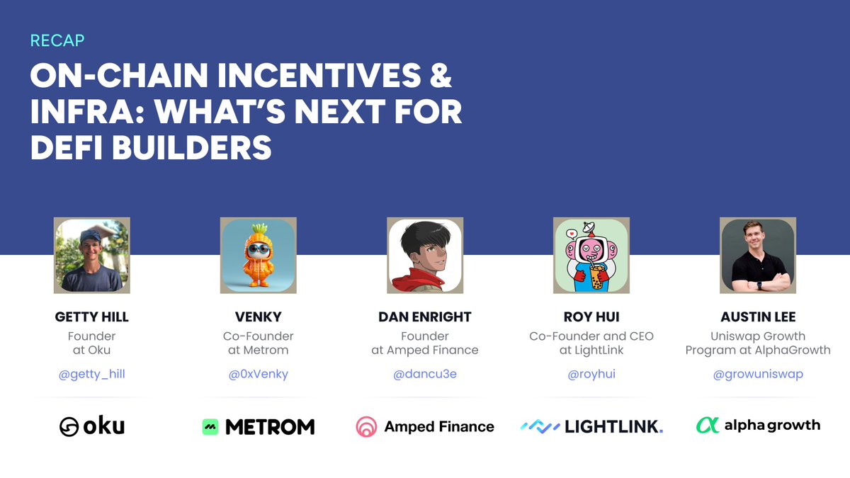 1/7 What’s actually next for DeFi builders?

In our latest LightLink Space, we went deep with <a href="/getty_hill/">Getty Hill</a>, <a href="/0xVenky/">Venky</a>, @dancu3e, <a href="/growuniswap/">Uniswap Growth</a> &amp; <a href="/royhui/">royhui</a> — covering incentives, infra, RWAs, sticky liquidity, and where DeFi is headed

Quick recap 👇