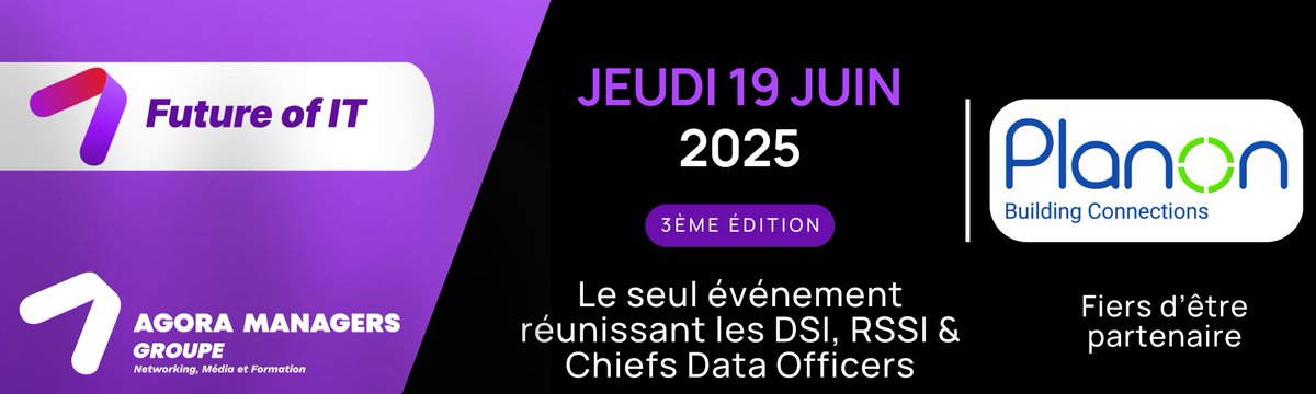 🚀 Planon participe pour la première fois à Future Of IT, et nous sommes fiers d’en être partenaires ! 
📍 Le 19 juin 2025 au Cercle d’Aumale (Paris 9e) en journée et  au Pavillon Vendôme, 75001 Paris le soir.
Nous avons hâte de vous y retrouver ! planon.online/4kN4s21