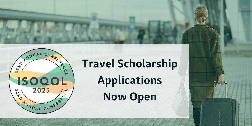 Last call: submit your #ISOQOL 2025 travel scholarship application TODAY by 11:59 PM CDT! Details at ow.ly/TXeS50W77NU.