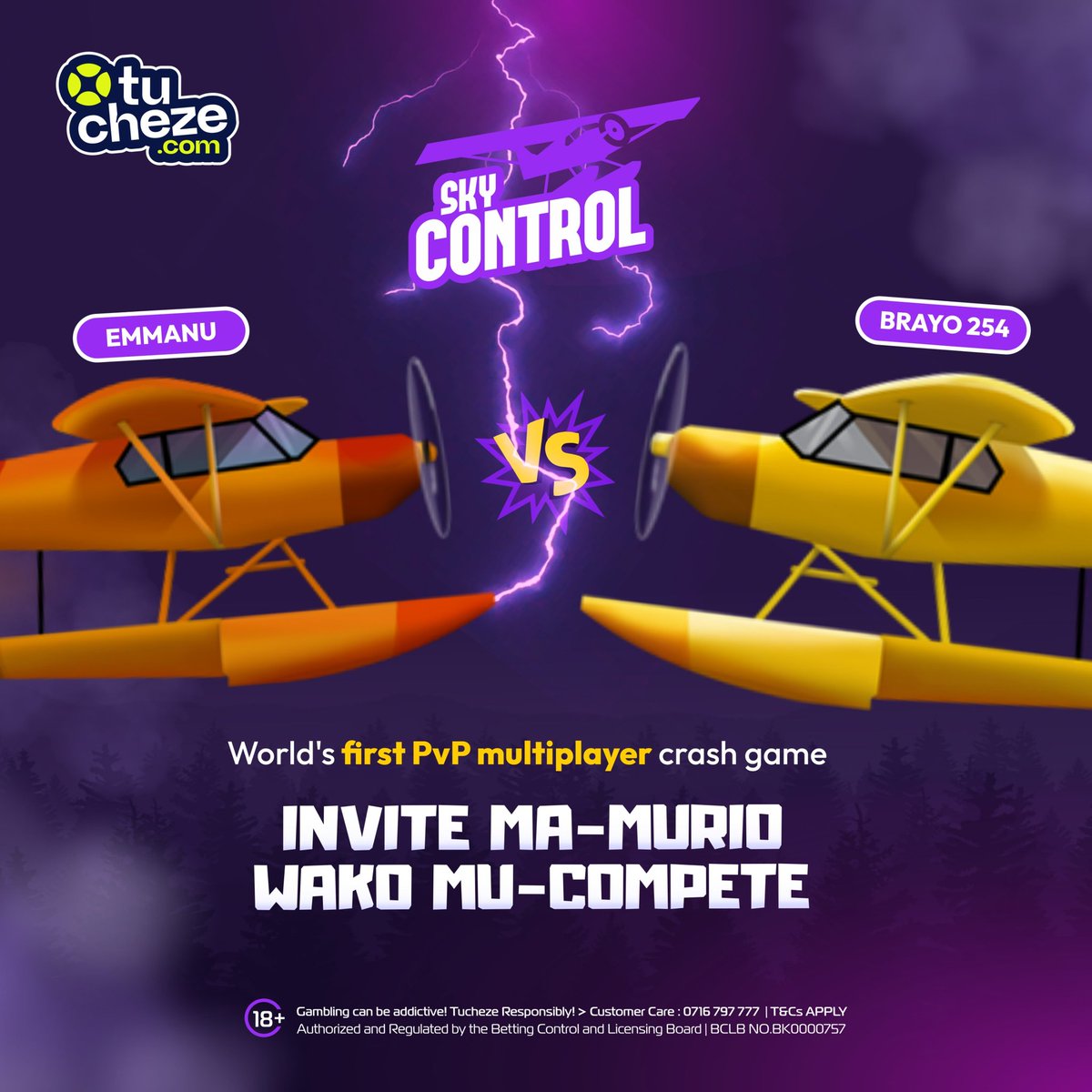 tucheze_com's tweet image. Sky Control Game ni simple na ikona pesa challenge, mabeshte. 🤼

Ingia PvP, invite your friends, set your stake to compete, and eject the last one to win before the plane flies away. 🛩️

Challenge 📲 tucheze.com/games/sky-cont…

#Tucheze #HomeofWinners #SkyControl