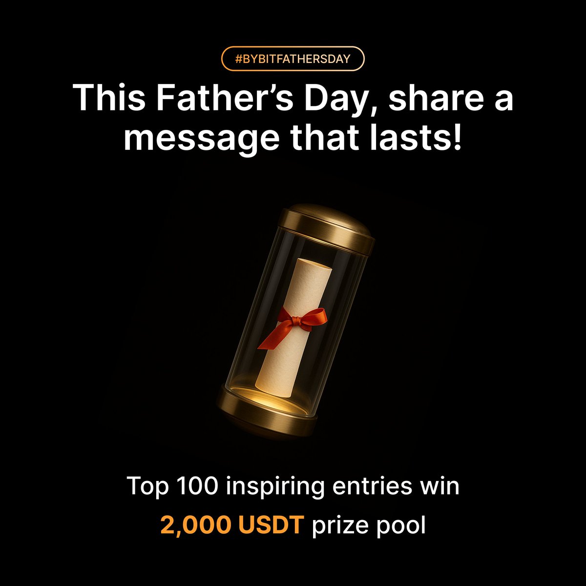 Bybit_Official's tweet image. "My Dad told me to buy Bitcoin 10 years ago, I wish I had listened."

Father’s Day is just around the corner. Some advice lasts a lifetime — what wisdom would you pass down?💭

Leave a note to your future child: your thoughts on trading, financial wisdom, or life lessons that