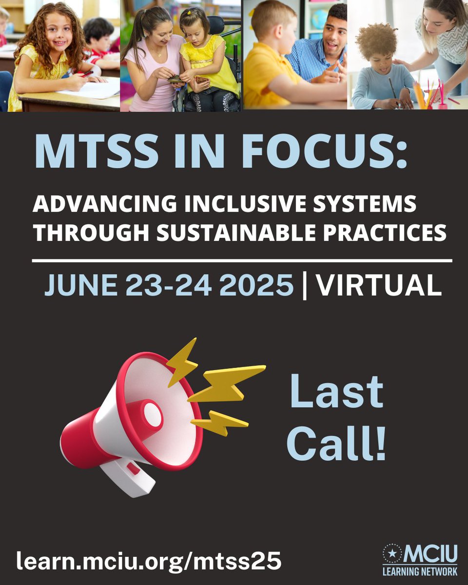 MCIULearns's tweet image. 🚨 LAST CALL!

🎤 Powerful keynotes
💬 Ask the Speaker sessions
📺 6 months of on-demand access

Don’t miss it! Register now: learn.mciu.org/mtss25/

#MTSSInFocus #PDThatMatters #LastChance #MTSS2025