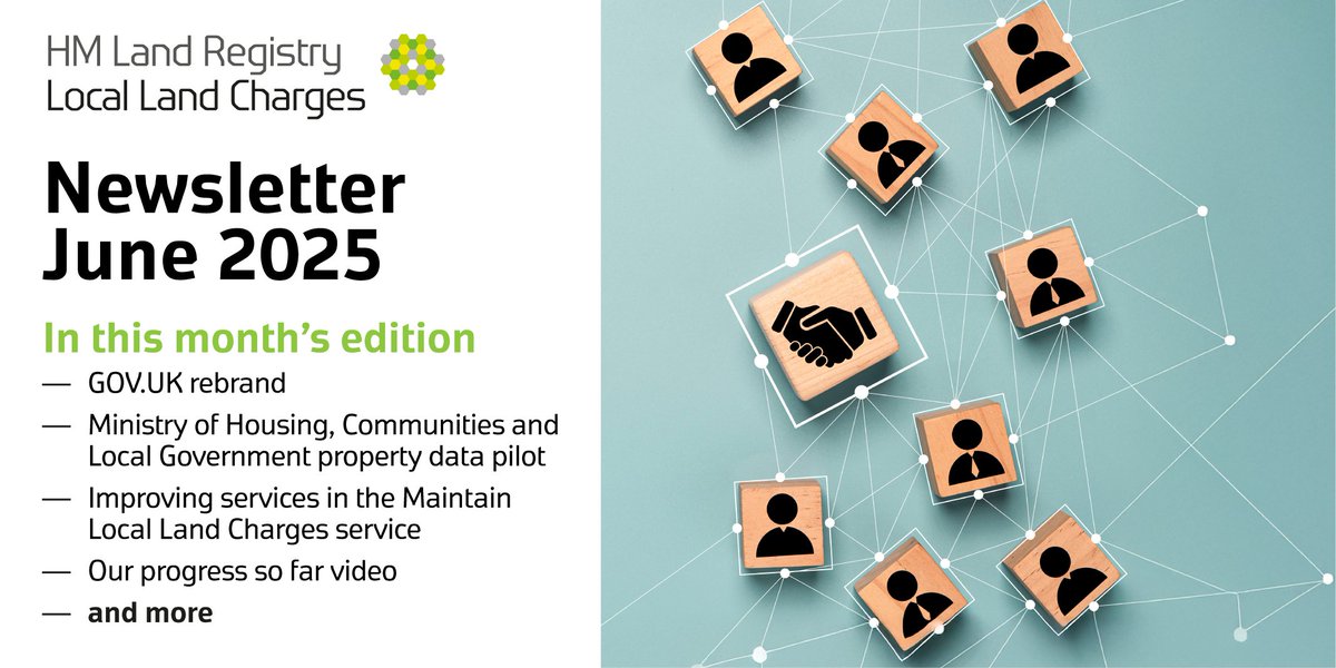 June's LLC newsletter is out now!
Scroll for the latest programme updates, upcoming events and more -  gov.uk/guidance/local… 

#LocalLandCharges