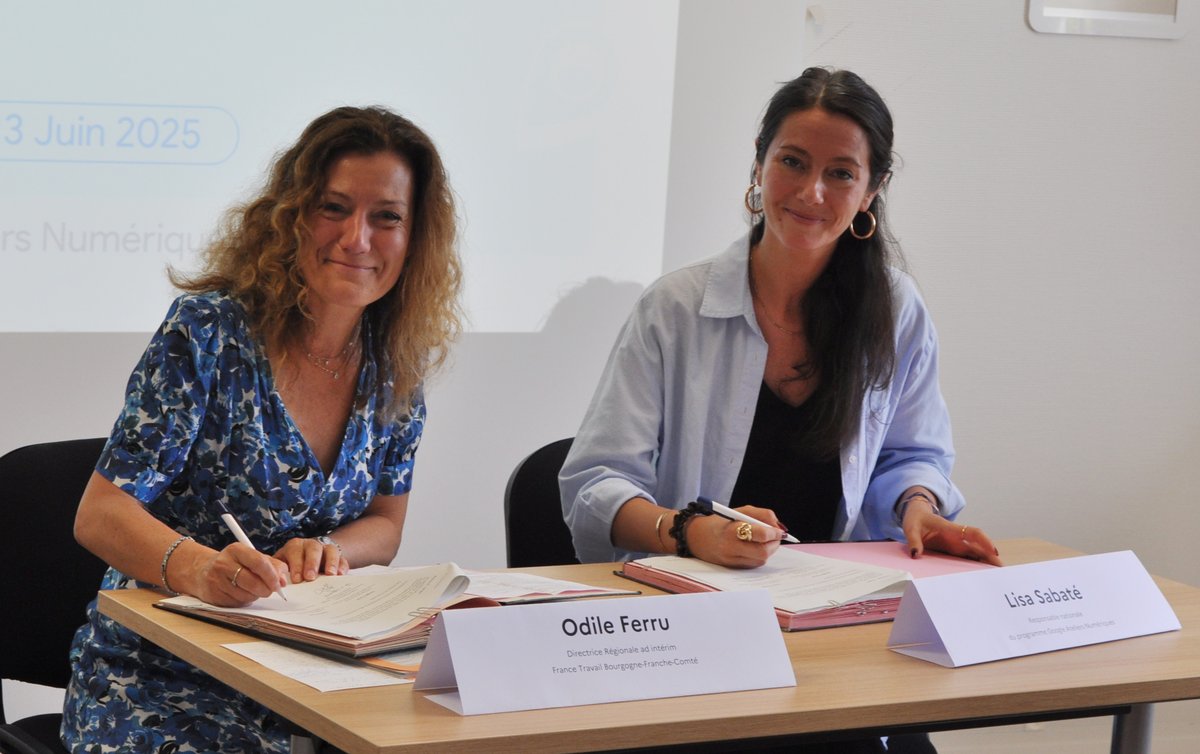 📢France Travail BFC et Google Ateliers Numériques ont signé ce matin une convention de partenariat au sein de l'agence de Dijon nord. La Bourgogne-Franche-Comté devient ainsi la 8e région France Travail à booster l'accompagnement des chercheurs d'emploi sur le numérique et l'IA.