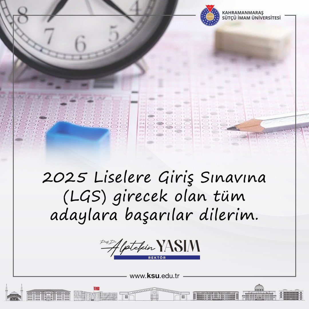 Prof. Dr. Alptekin Yasım (@alpyasim) on Twitter photo 2025 Liselere Giriş Sınavına (LGS) girecek tüm adaylara başarılar dilerim. 2025 Liselere Giriş Sınavına (LGS) girecek tüm adaylara başarılar dilerim.