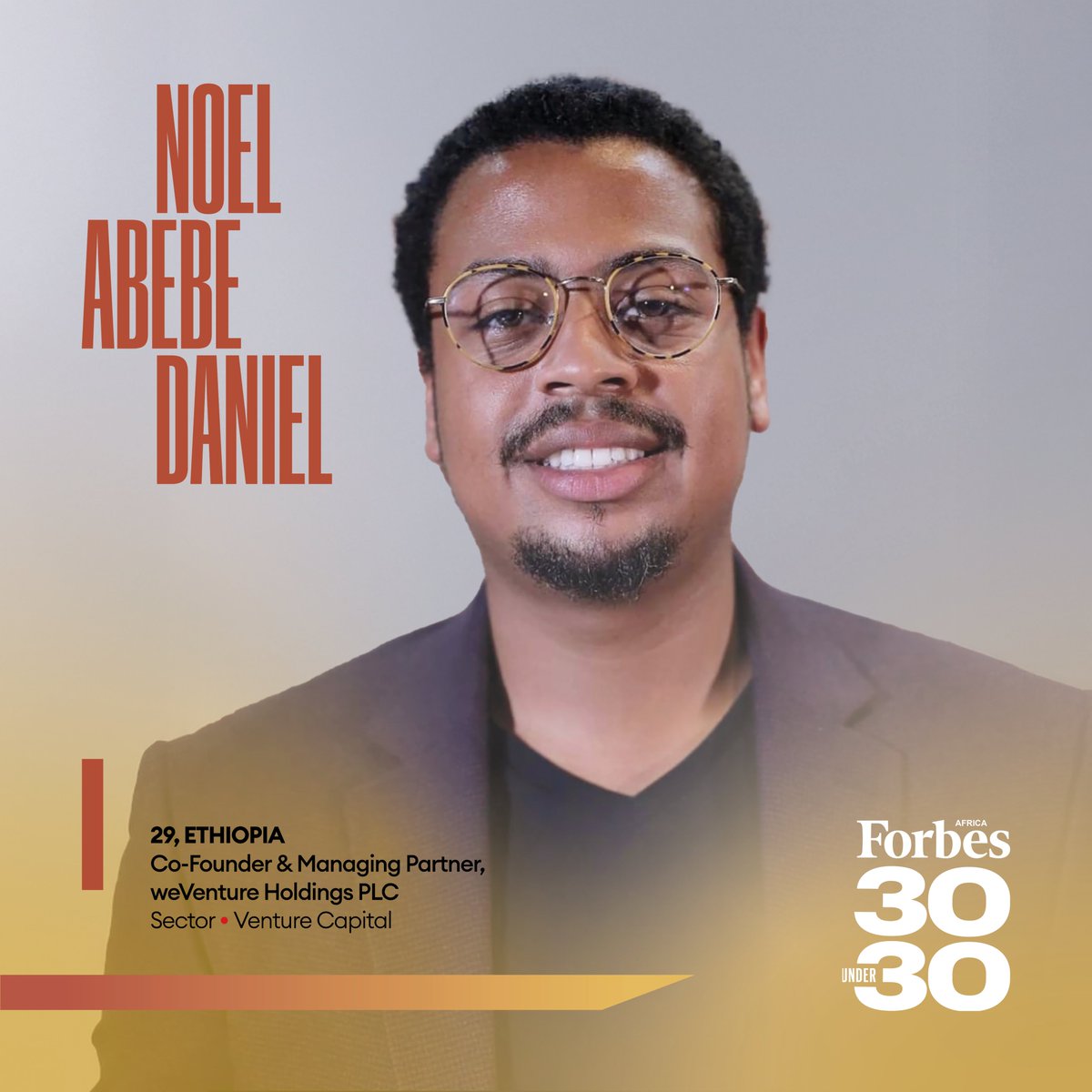 FORBESAFRICA30Under30 💡 With venture capital activity in Africa dropping  by 22% in 2023, entrepreneurs are feeling the funding crunch—often forced  to look beyond borders for support. For Noel Abebe Daniel, returning to