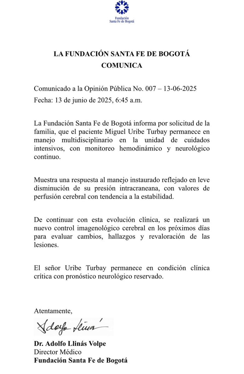 Así se ve el poder de la oración de un país y del amor por una familia y de lo que aferra a Miguel a la vida. No paremos de orar.
