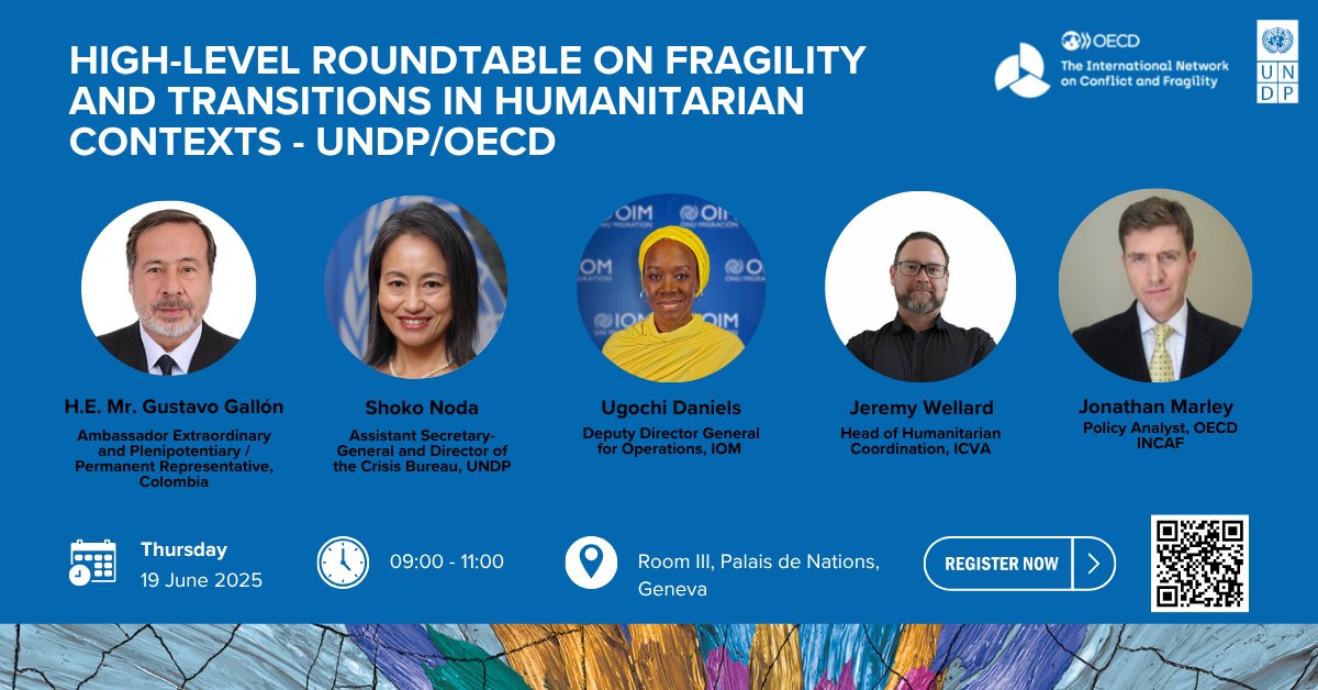 UNDP Geneva (@undpgeneva) on Twitter photo Humanitarian response is at a turning point.
📅 Join us 19 June 2025 in Geneva as we explore how to move from fragmented aid to locally led, resilient recovery.
🔍 Featuring the new <a href="/OECD/">OECD ➡️ Better Policies for Better Lives</a> States of Fragility 2025 Report.
Let’s rethink the future of humanitarian action. Humanitarian response is at a turning point.
📅 Join us 19 June 2025 in Geneva as we explore how to move from fragmented aid to locally led, resilient recovery.
🔍 Featuring the new <a href="/OECD/">OECD ➡️ Better Policies for Better Lives</a> States of Fragility 2025 Report.
Let’s rethink the future of humanitarian action.