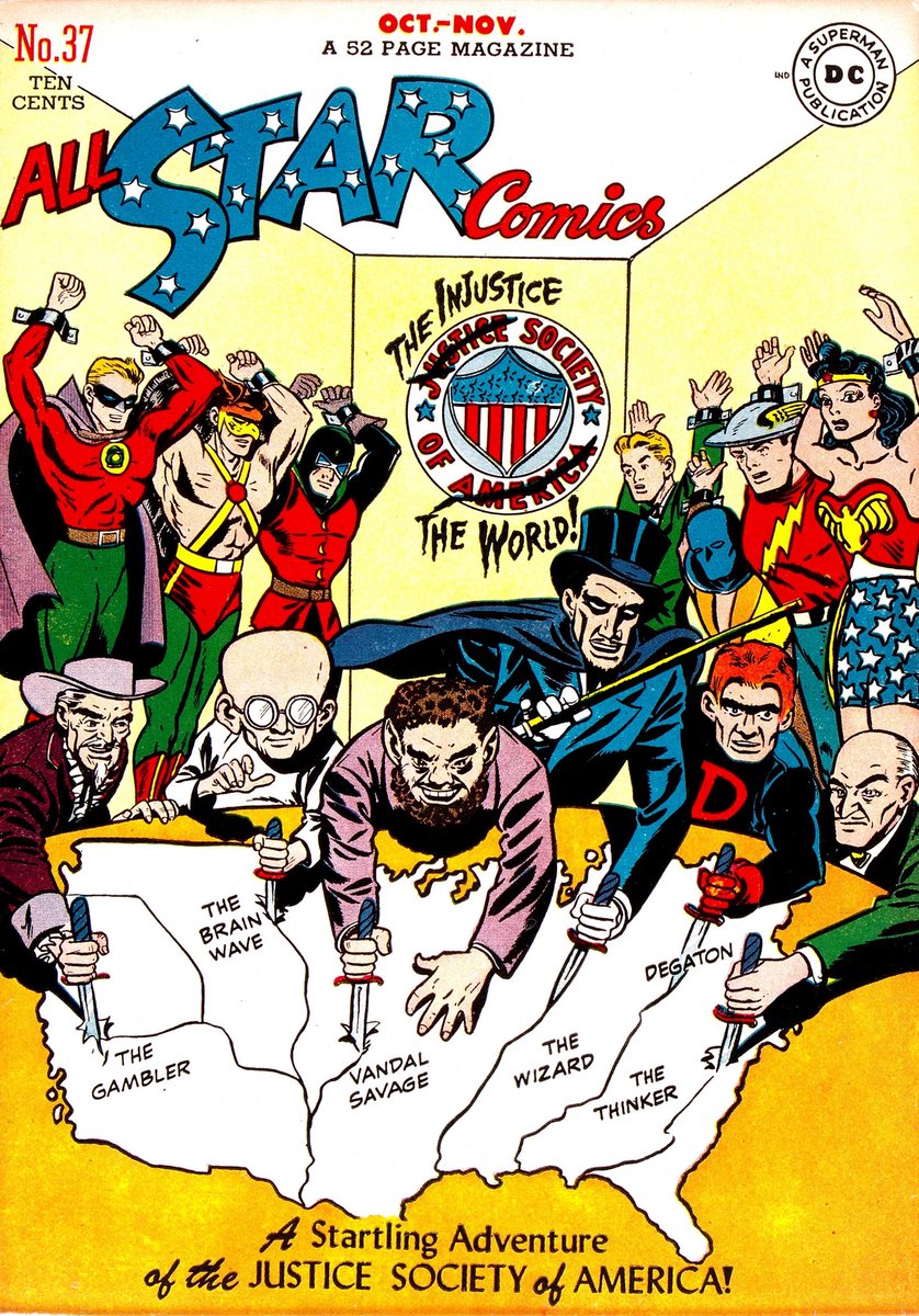 CabreraColor's tweet photo. We've remade their first cover.
B&W & textless versions at https://t.co/9fOf4wjlOv
Visit: https://t.co/APGR5LOMJb
Commissions: commissions@portalcomic.com
#InjusticeSociety #JusticeSocietyOfAmerica #GoldenAge #DCComics #ComicArt #fanart #art #SheldonMayer #RobertKanigher
2/3 https://t.co/nydRTY0BFH