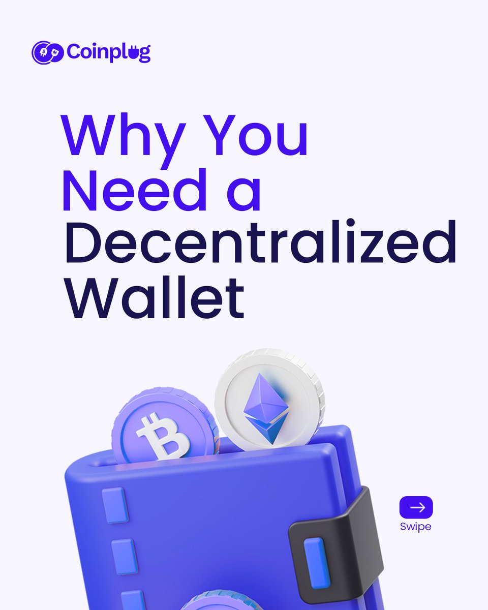trycoinplug's tweet image. A decentralized wallet gives you full control — no third parties, no approvals, no restrictions. Your keys, your crypto.

And when it’s time to convert your crypto, Coinplug makes cashing out just as seamless.
#Coinplug #CryptoToCash #DecentralizedWallet #CryptoEducation