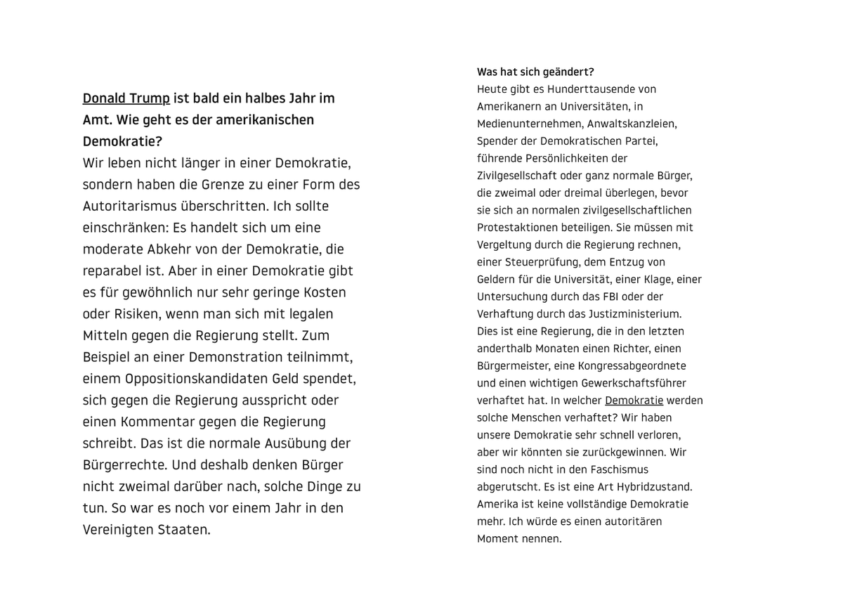 "Wir leben nicht länger in einer Demokratie, sondern haben die Grenze zu einer Form des Autoritarismus überschritten."

Steven Levitsky, Autor von "How Democracies Die" zum Zustand der USA nach fast einem halben Jahr Trump.

stern.de/politik/auslan… <a href="/sternde/">stern</a>