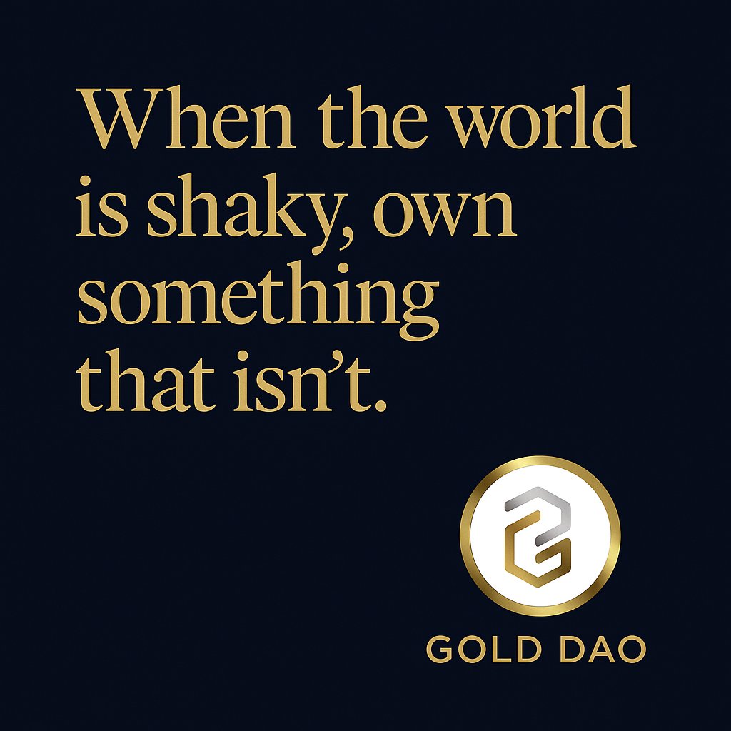 When markets get shaky, smart money looks for anchors ⚓️

Gold DAO is literally tokenizing gold, real metal in a real vault, fully on-chain.
Not just a narrative. A foundation. 🏅

In turbulence, seek stability.
In speculation, seek substance.

$GOLDAO $GLDT #DigitalGold #ICP