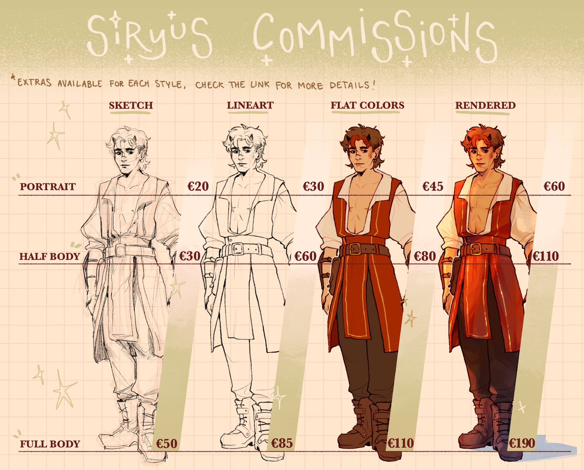 siryusart's tweet image. ๐ฑ COMMISSIONS OPEN ๐ฑ
updated a little my comm sheet~
you can check the pics below for some general info or go to the website if you'd like to know more! and feel free to dm me if you have any doubt โจ
artistree.io/siryusart