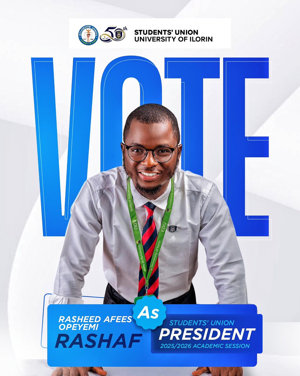Adunni189's tweet image. RASHAF 👑✅
— Your Guy
— My Guy
— Our Guy
Vote 🗳️ RASHAF as SU PRESIDENT 👑✅
Vote Vision ✅
Vote Experience ✅
Vote Sustainability ✅
#RASHAF4SUPresident
#VisionaryLeadership
#UnilorinDecides25