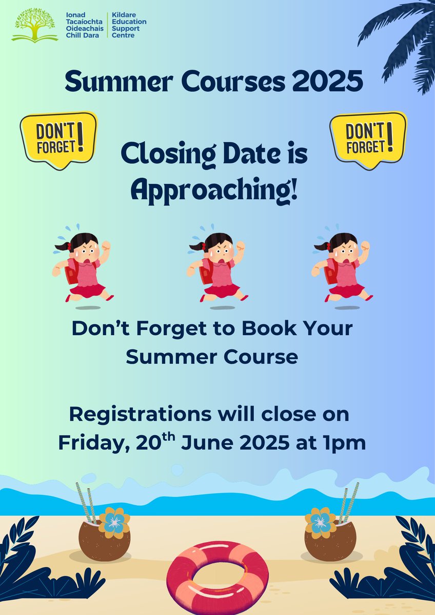 Kildare ESC (@kectweet) on Twitter photo ☀️ Don't forget to book your Summer Course (EPV Approved)
👉 Register today at eckildare.ie/cursai-courses… ☀️ Don't forget to book your Summer Course (EPV Approved)
👉 Register today at eckildare.ie/cursai-courses…