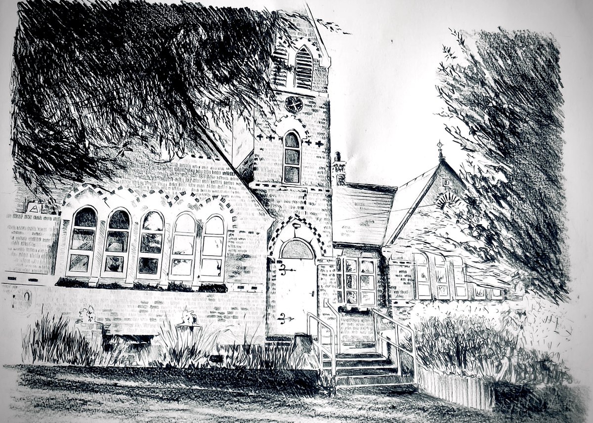 SHERBURN IN ELMET. I did a pencil sketch of the Old Girls School, a community centre at the centre of a community. I attended one of their 'free soup' events, as part of the Now Then! project, that I'm working on for the Arts Council. Came as a stranger, left as a friend.