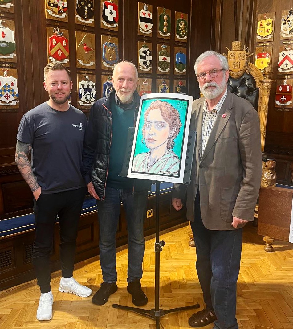 Great event in the Mansion House launching the <a href="/jimfitzpatrick/">JIM FITZPATRICK</a> limited edition portrait of Irish Revolutionary Elizabeth O’Farrell. 

All proceeds go to the <a href="/MooreSt_Trust/">Moore Street Preservation Trust</a> 

Small handful still available @ msptshop.myshopify.com/products/limit…