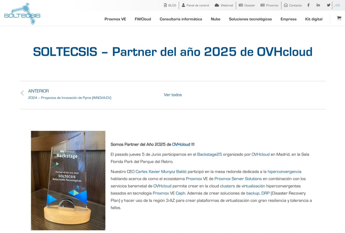 SOLTECSIS's tweet image. Hemos creado una publicación en nuestro blog acerca de nuestra participación en el hashtag#Backstage25 de OVHcloud.
linkedin.com/posts/soltecsi…