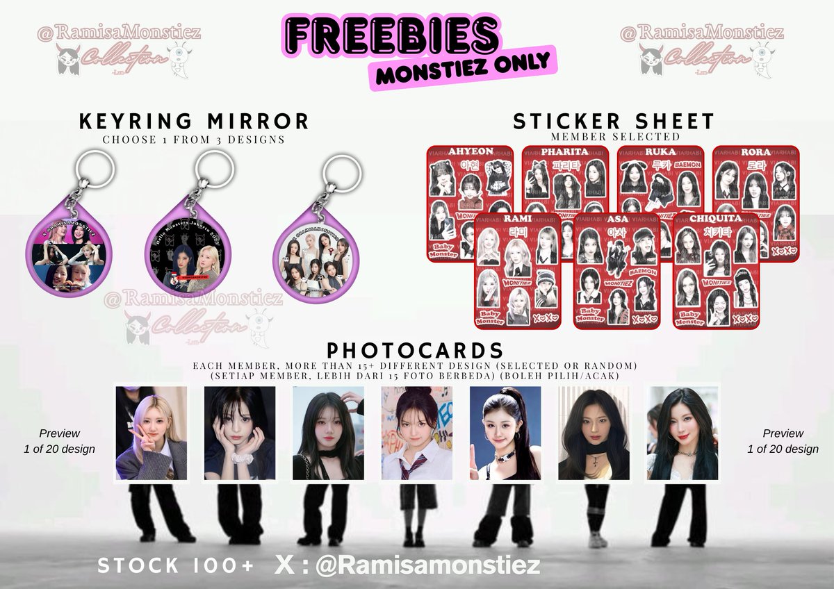 RamisaMonstiez's tweet image. 🎀OT7 Freebies by Ramisamonstiez🎀 
ʜᴇʟʟᴏ ᴍᴏɴꜱᴛᴇʀꜱ ɪɴ ᴊᴀᴋᴀʀᴛᴀ 

📍ICE BSD - (Outside &amp;amp; Inside Venue)
🗓 Afternoon (TBA!)

-Follow @RamisaMonstiez
&amp;amp; Retweet (RT) post ini
-meet me at Venue👋🏻
-for monstiez - complete OT7

#freebies
#BABYMONSTER
#hellomonsterinjakarta