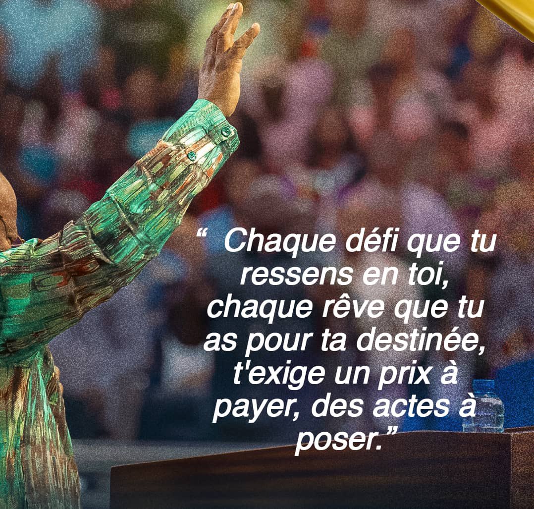 lmutkal's tweet photo. CHAQUE DÉFI QUE TU RESSENS EN TOI, CHAQUE RÊVE QUE TU AS POUR TA DESTINÉE, T'EXIGE UN PRIX À PAYER, DES ACTES À POSER. 

#Perles
#DestructionDesAutels #Chapitre50
#MinistèreAmen #ApôtreLMK #Jubilé https://t.co/ZA8tS0ej8Y