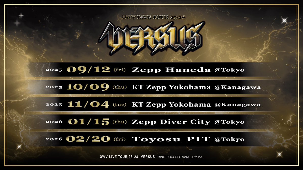 ◤ 𝙊𝙒𝙑 𝙇𝙄𝙑𝙀 𝙏𝙊𝙐𝙍 𝟐𝟓-𝟐𝟔 𝑽𝑬𝑹𝑺𝑼𝑺 開催決定