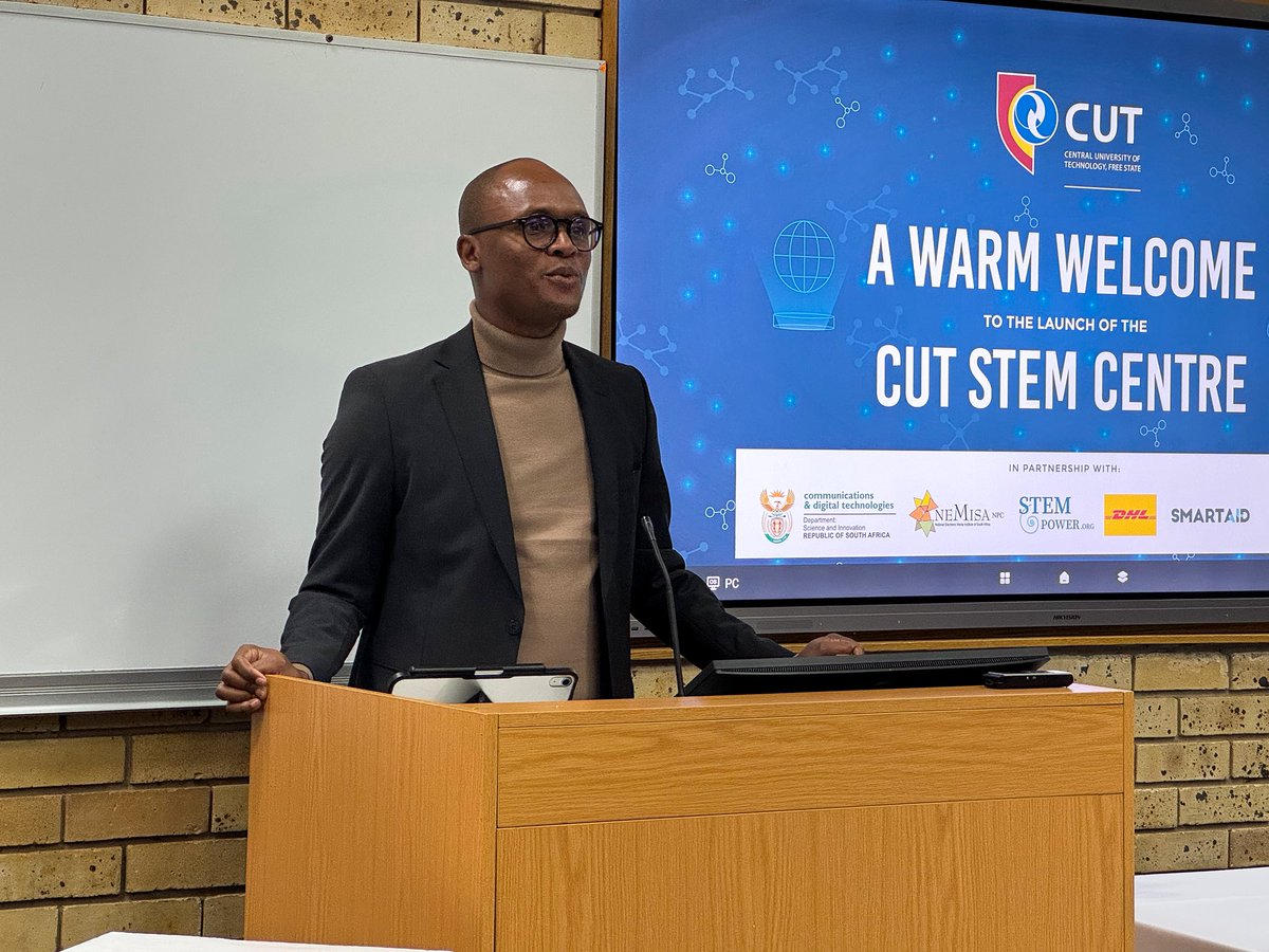 SollyMalatsi (@sollymalatsi) on Twitter photo Today we launched a new STEM Lab at <a href="/cutfsonline/">CUTFreeState</a> as part of our continued drive to expand digital infrastructure and ensure young South Africans have access to meaningful opportunities.
The lab is equipped with a computer centre, robotics kits, and cellphone repair stations to Today we launched a new STEM Lab at <a href="/cutfsonline/">CUTFreeState</a> as part of our continued drive to expand digital infrastructure and ensure young South Africans have access to meaningful opportunities.
The lab is equipped with a computer centre, robotics kits, and cellphone repair stations to