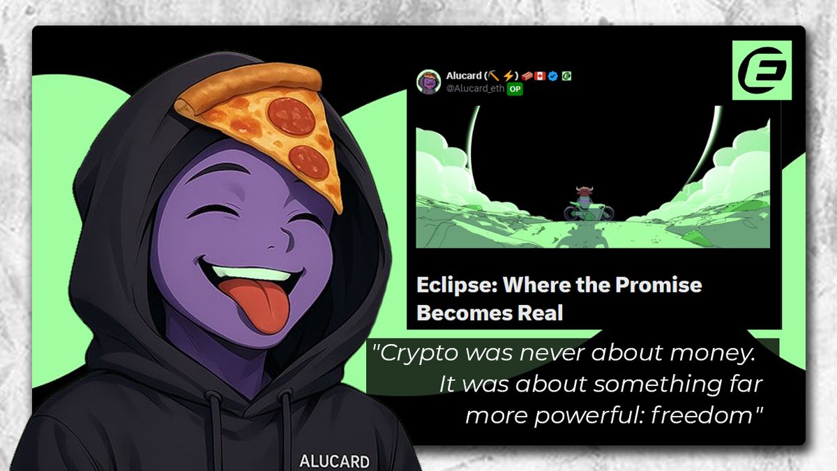 Kozh_Crypto's tweet photo. 📌I recommend everyone read Alucard's article on “Eclipse: Where the Promise Becomes Real”

This is a useful article for anyone who understands that the future is already here

🔗And remember: "Crypto was never about money. 
It was about something far more powerful: freedom" https://t.co/0px3f73WjA