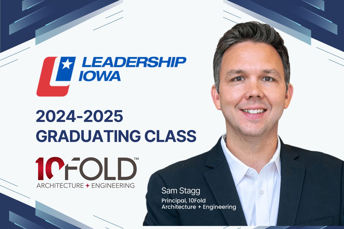 Congratulations to Jan Williams, Vice President of Investor Relations for the Ames Alliance, and Sam Stagg, Alliance Board President and Principal at 10Fold Architecture + Engineering, for being part of the 2024-2025 graduating class of Leadership Iowa.