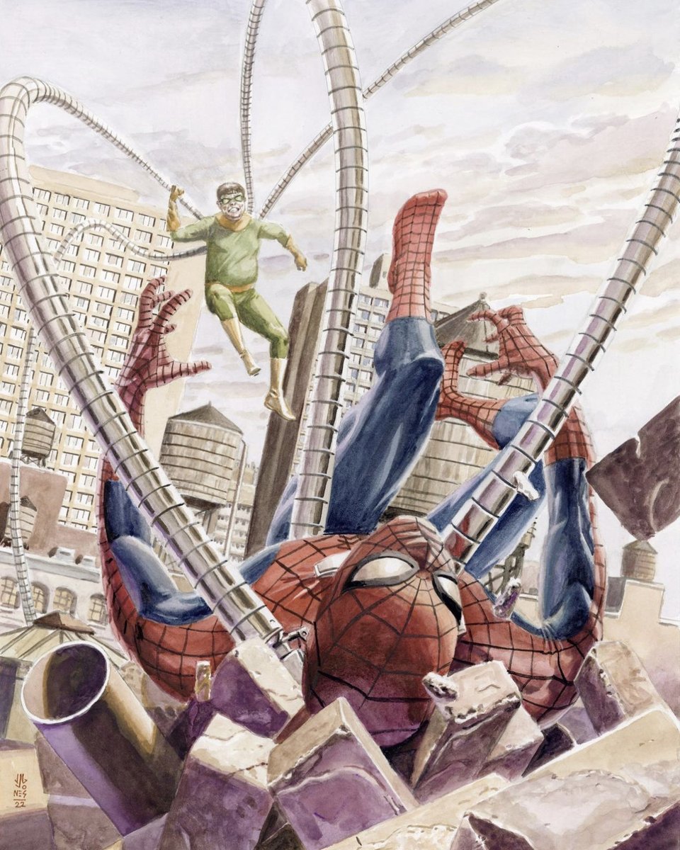 Spidey vs Doc Ock 
Art by Jeffery G Jones