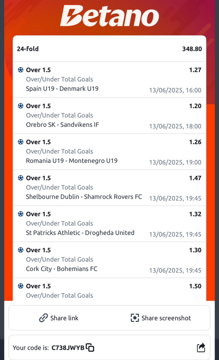 HolaSteve4's tweet image. #Betano

#500 to win #6M

XTDL9Y3Q 🫴12,043 odds
THRQCF48 🫴3,804 odds
LGD7JTXN 🫴2,299 odds
C738JWYB 🫴348 odds

@bello_adefunke @REALBOOMKING @iamBigChops @ImoPunter @Davidspredict @Opeolu_waa @BettKMax @bossolamilekan1 @ConvertOdds @MOE__BOY @Davidbanksz @Ekitipikin @enokay69