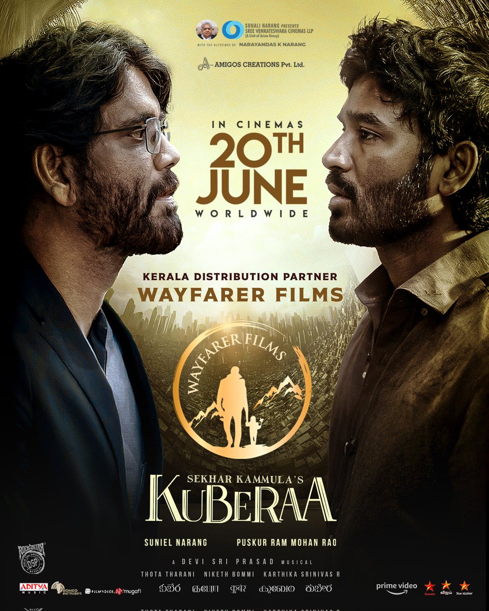 Wayfarer Films (@dqswayfarerfilm) on Twitter photo A story of power..๐
A battle for wealth..๐ฐ
A game of fate..โ๏ธ
Get ready for "#Kuberaa," hitting theaters in Kerala courtesy of <a href="/DQsWayfarerFilm/">Wayfarer Films</a> on June 20!
#Kuberaa #SekharKammulasKuberaa #KuberaaOn20thJune
<a href="/dhanushkraja/">Dhanush</a> <a href="/iamnagarjuna/">Nagarjuna Akkineni</a>
<a href="/iamRashmika/">Rashmika Mandanna</a> <a href="/jimSarbh/">Jim Sarbh</a>
<a href="/sekharkammula/">Sekhar Kammula</a> A story of power..๐
A battle for wealth..๐ฐ
A game of fate..โ๏ธ
Get ready for "#Kuberaa," hitting theaters in Kerala courtesy of <a href="/DQsWayfarerFilm/">Wayfarer Films</a> on June 20!
#Kuberaa #SekharKammulasKuberaa #KuberaaOn20thJune
<a href="/dhanushkraja/">Dhanush</a> <a href="/iamnagarjuna/">Nagarjuna Akkineni</a>
<a href="/iamRashmika/">Rashmika Mandanna</a> <a href="/jimSarbh/">Jim Sarbh</a>
<a href="/sekharkammula/">Sekhar Kammula</a>