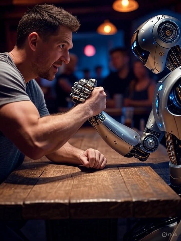 JCPconnection's tweet image. 🦾💪 ¿Quién gana cuando la fuerza no es solo física, sino también mental?

En un mundo donde la inteligencia artificial avanza a pasos gigantes, seguimos midiéndonos con ella, no solo en fuerza, sino en lógica, decisiones y creatividad.
Pero tal vez no se trata de vencerla, sino…