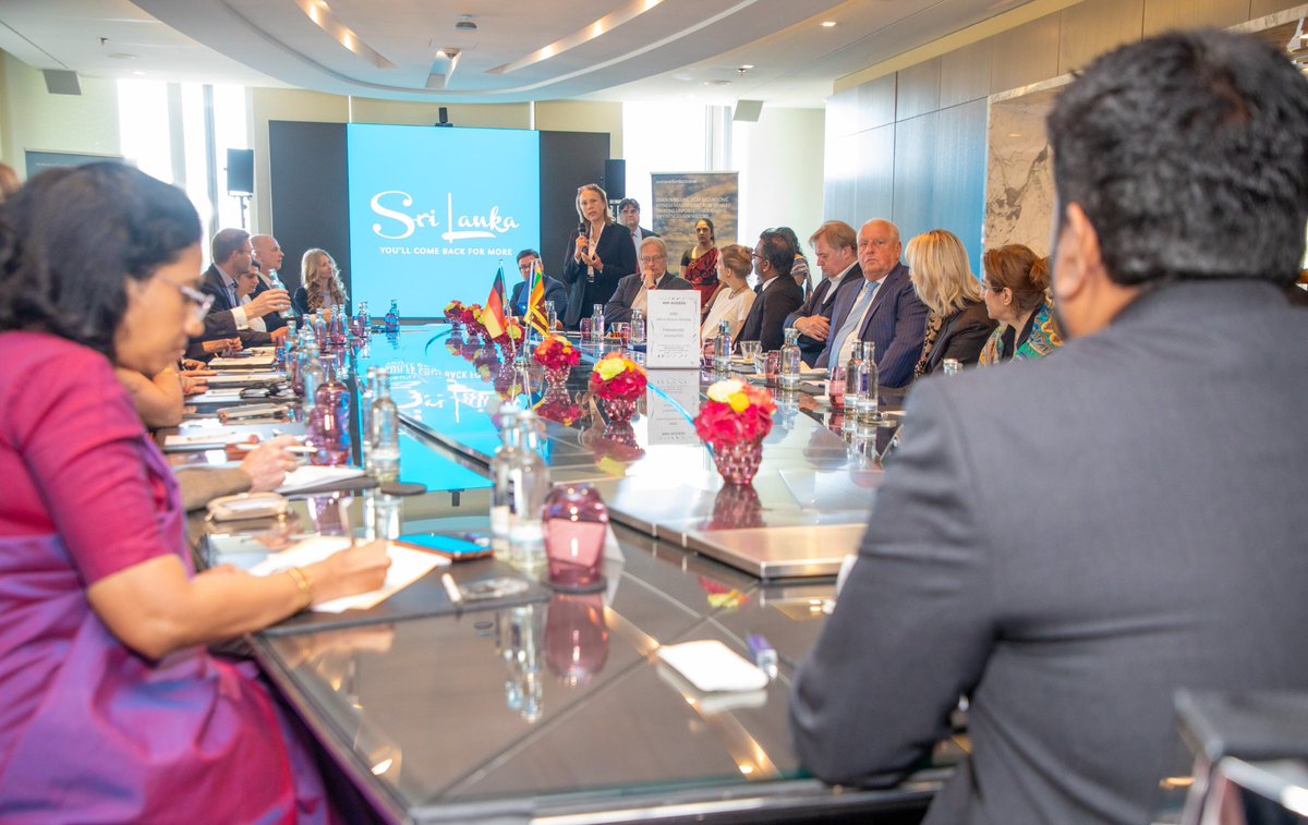 anuradisanayake's tweet image. This morning (13), I met with Representatives from the Tourism and travel industry associations and outbound tour operators in Berlin. I shared Sri Lanka’s progress in sustainable tourism & invited investors to explore new opportunities.