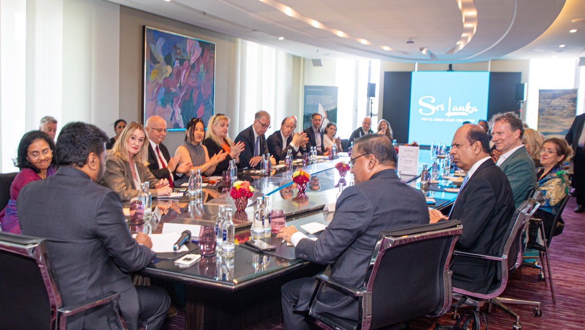 anuradisanayake's tweet image. This morning (13), I met with Representatives from the Tourism and travel industry associations and outbound tour operators in Berlin. I shared Sri Lanka’s progress in sustainable tourism & invited investors to explore new opportunities.