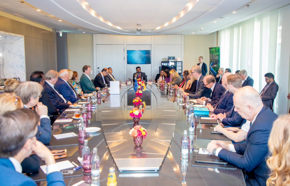 anuradisanayake's tweet image. This morning (13), I met with Representatives from the Tourism and travel industry associations and outbound tour operators in Berlin. I shared Sri Lanka’s progress in sustainable tourism & invited investors to explore new opportunities.
