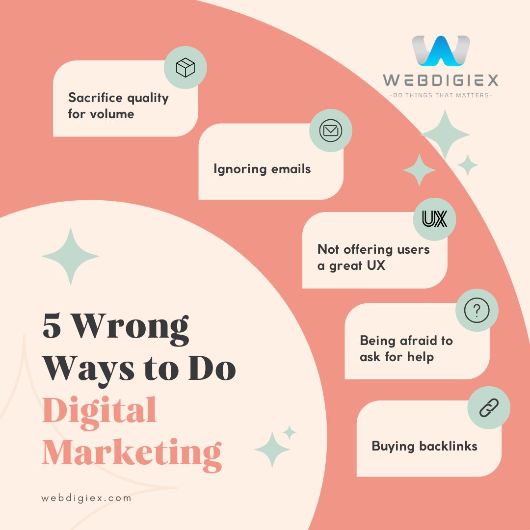 Webdigiex003's tweet photo. 5 WRONG ways to do digital marketing 👇

Fix it now. 
#Webdigiex #MarketingMistakes https://t.co/whtBAYn0WM
