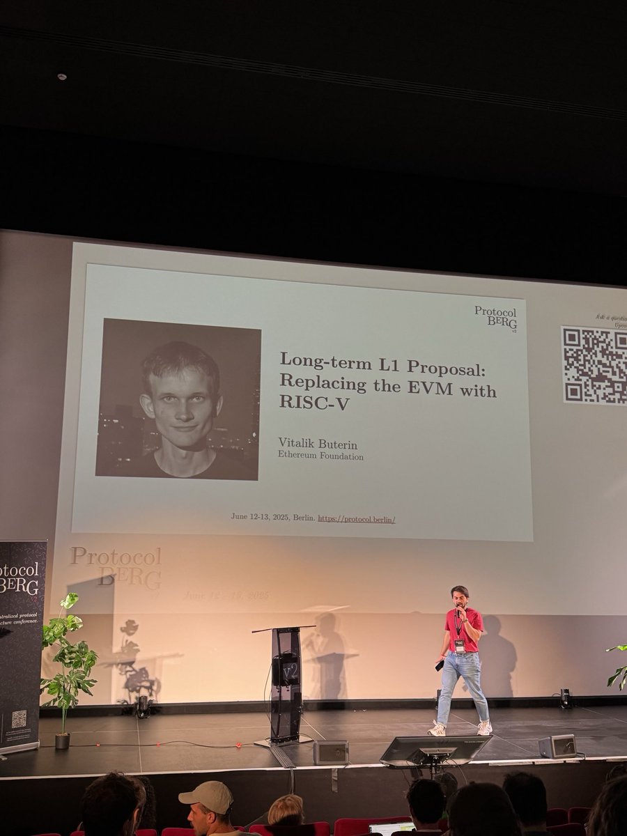 Jacob Everly ✨ (@0xeverly) on Twitter photo Today at <a href="/VitalikButerin/">vitalik.eth</a> spoke more on RISC-V replacing the EVM at <a href="/protocol_berg/">Protocol Berg v2</a>
TLDR: RISC-V is the favorable option for now
Recap 🧵 Today at <a href="/VitalikButerin/">vitalik.eth</a> spoke more on RISC-V replacing the EVM at <a href="/protocol_berg/">Protocol Berg v2</a>
TLDR: RISC-V is the favorable option for now
Recap 🧵
