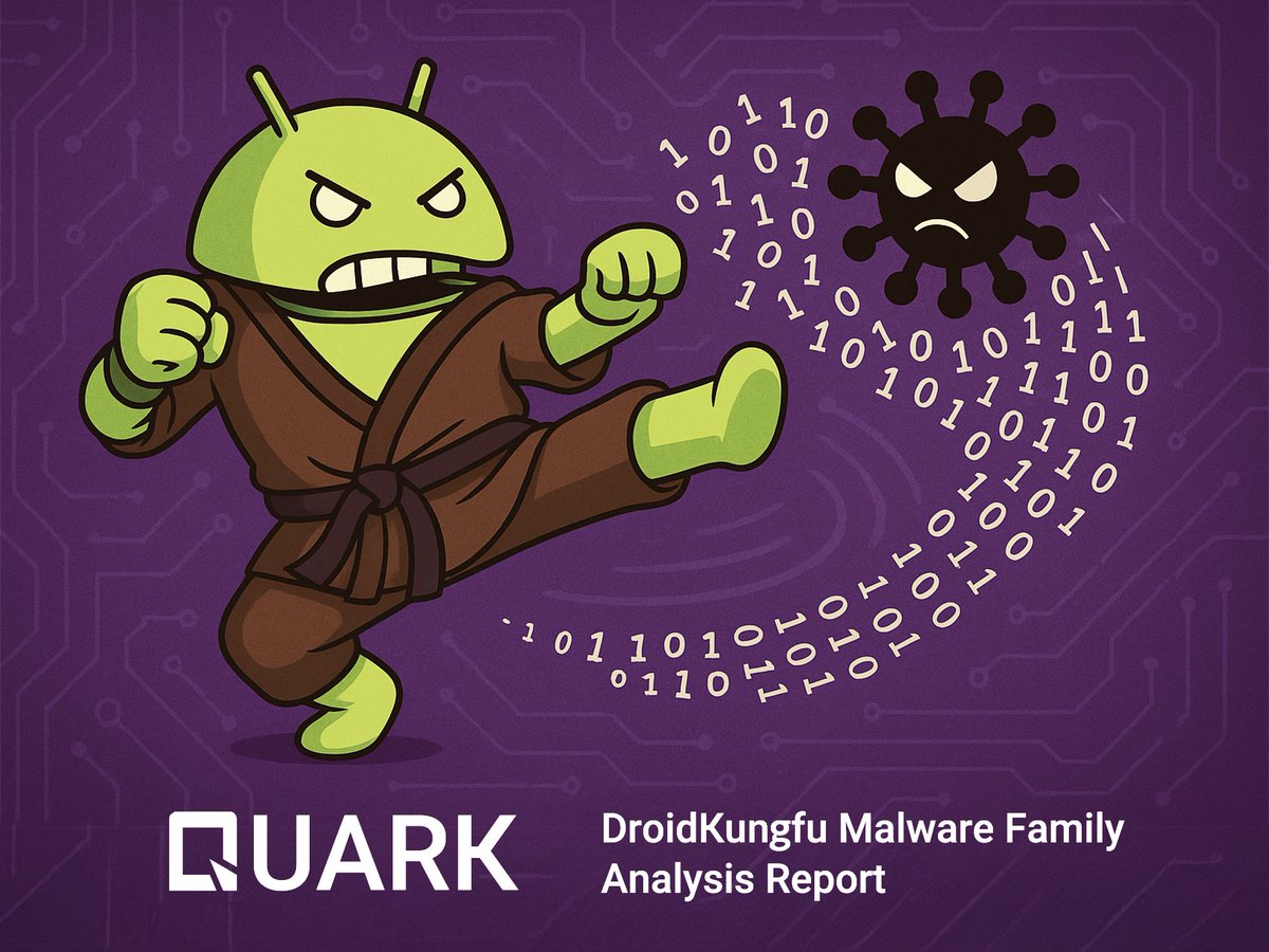 quarkengine's tweet image. 🎉 22 new rules added for the #DroidKungFu malware family. Quark’s scoring system now fully activates with weighted detection logic. We're moving toward practical, powerful tools — thanks for your continued support!
🙏 Thanks to @haeter525 !
🔗 Report: reurl.cc/yRqmMa