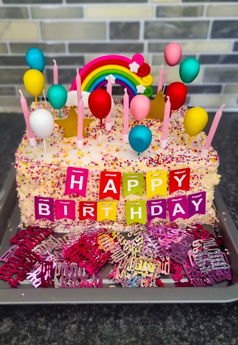 When you can't get a cake in time, so you have to improvise... There's no end to my talents. 🤣🎂🎈
#birthday #cake