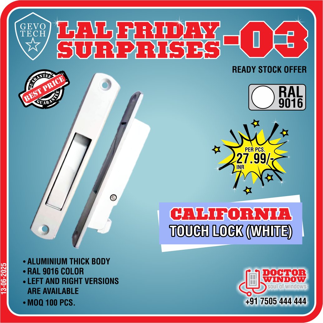 DOCTORWINDOW_IN's tweet image. GEVO TECH CALIFORNIA TOUCHLOCK (WHITE)
GEVO TECH CAPADOCIA POPUP HANDLE - WHITE
GEVO TECH KOBE SHORT NECK HANDLE
GEVO TECH SATURN WINDOW ROLLER

#handle #premiumhandles #touchlock #windowroller #doctorwindow #soulofwindows #door #hardware #window #hardwarematerials