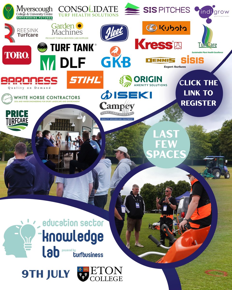 Work in turfcare in the education system? Don't miss your chance to register for a free place at the Knowledge Lab! 
Register now ➡️ loom.ly/e5093S0