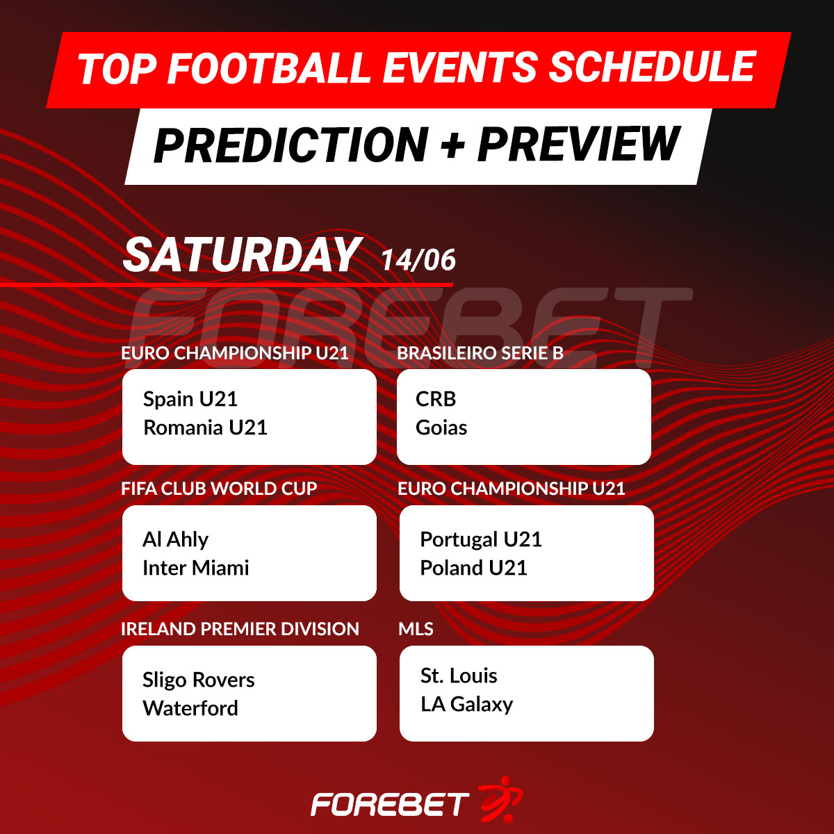 Forebet's tweet photo. The start of the FIFA 2025 Club World Cup! 🤩💥
#forebet #topevents https://t.co/mbXXLnzhP2