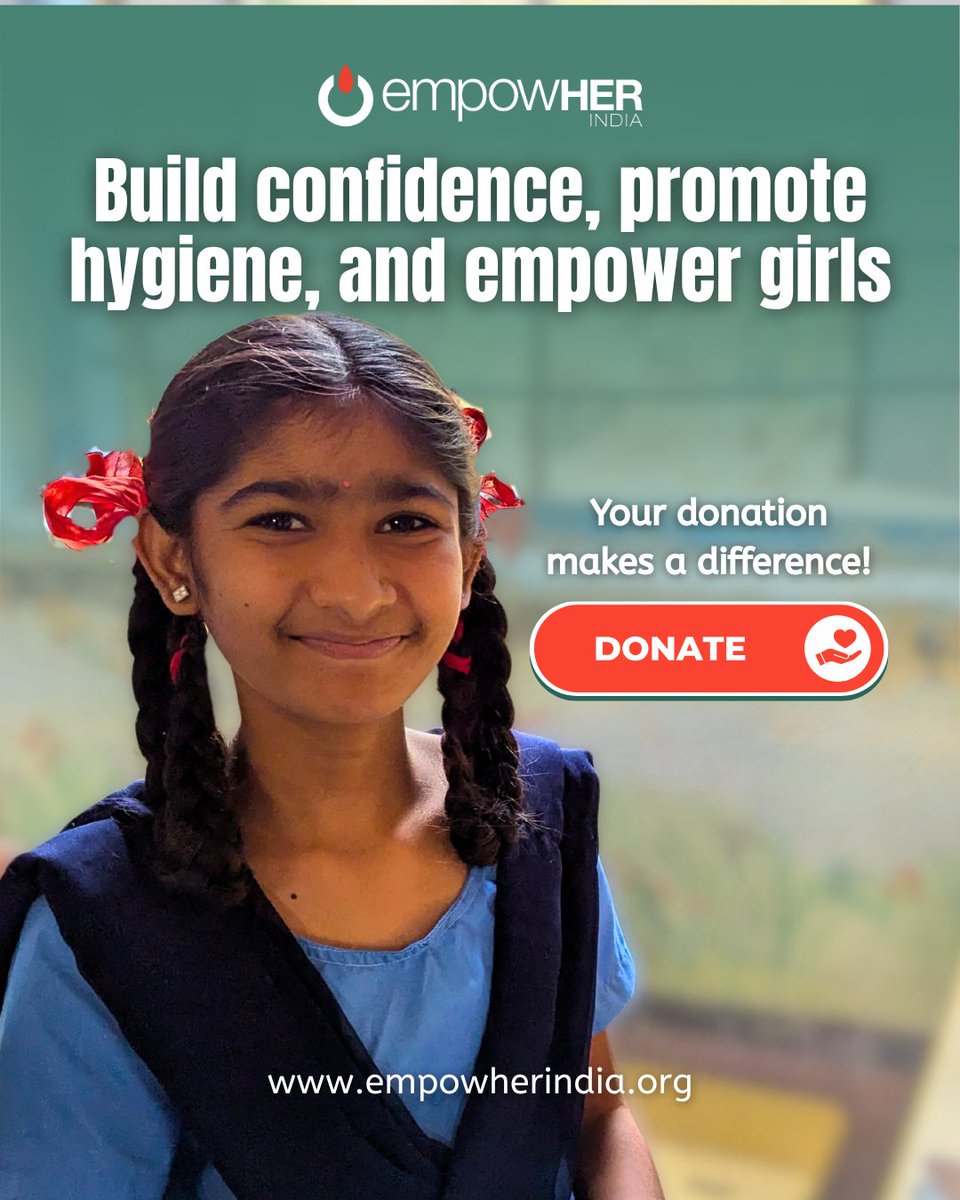 Join the movement to empower HER! 💫
.
Every contribution counts. Donate now and be the change!
empowherindia.org/donate.aspx#!t…
.
#empowHERIndia #EmpowerGirls #empowhering #BrighterFuture #donatenow #girlempower #rural #donate #girlchild #education #education #adolescents #girls #rural