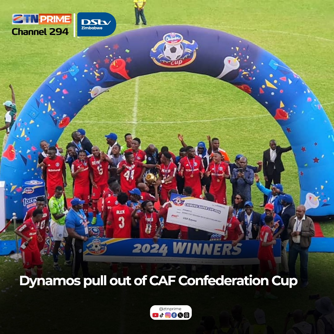 ZTN (@ztnprime) on Twitter photo Dynamos have withdrawn from the 2025-26 edition of the Confederation of African Football (CAF) Confederation Cup with the ailing Zimbabwean giants revealing they are incapacitated to participate in the competition.
Reports <a href="/HeraldZimbabwe/">The Herald Zimbabwe</a>
#GetThePicture #Zimbabwe Dynamos have withdrawn from the 2025-26 edition of the Confederation of African Football (CAF) Confederation Cup with the ailing Zimbabwean giants revealing they are incapacitated to participate in the competition.
Reports <a href="/HeraldZimbabwe/">The Herald Zimbabwe</a>
#GetThePicture #Zimbabwe