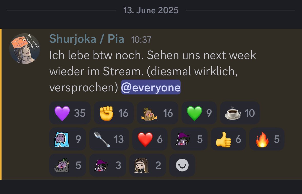 Na Shurjoka, meinst du nun ist genug Zeit vergangen dass die Leute den Spitzel Discord vergessen haben? 😉