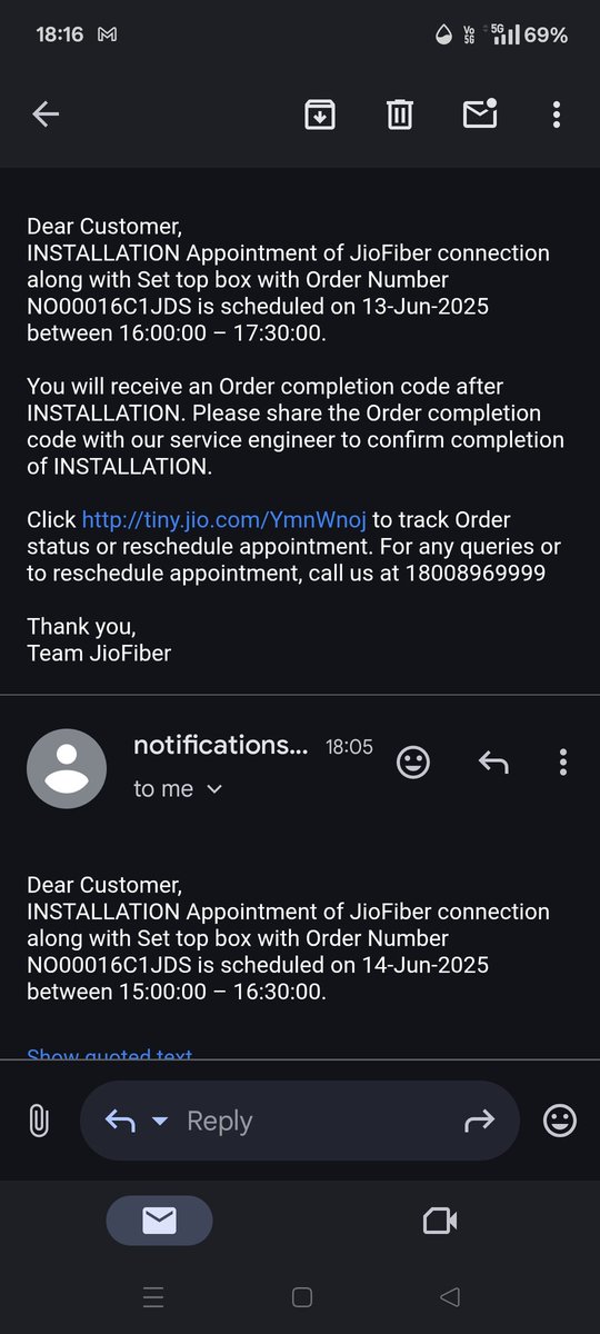 DashBiswaranja's tweet photo. @JioCare Wonderful again changed even after escalation team confirmation @reliancejio @JioCare https://t.co/habaJB5x0h